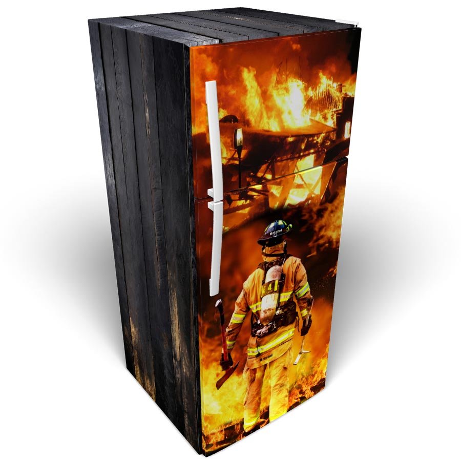 Firefighter Refrigerator Wrap